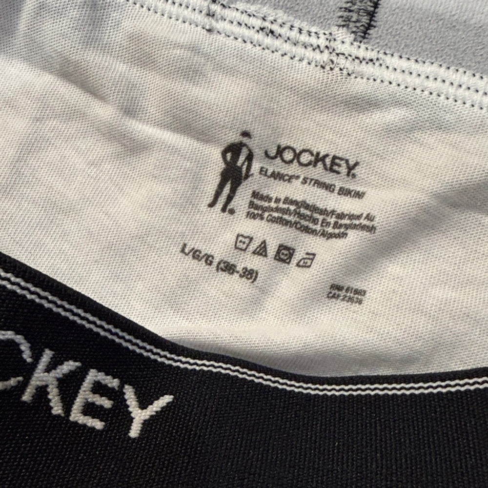 Jockey Men's Black and White Bikini Briefs NWT - Picture 3 of 3